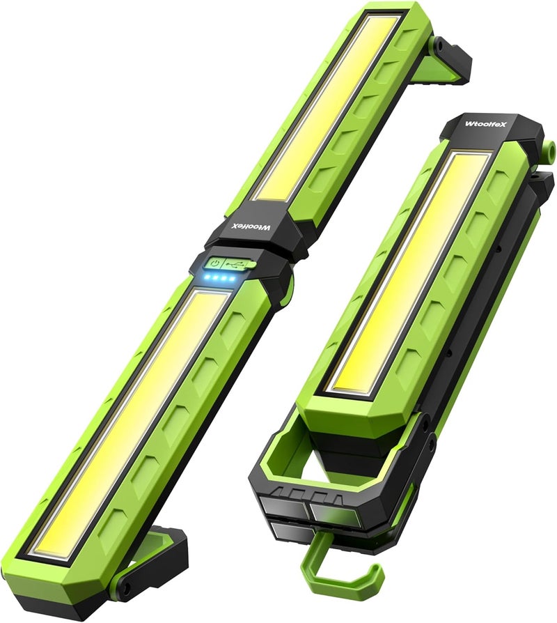Wtoolfex Work Light - 5200mAH Foldable Magnetic Under Hood Working Light with Hooks, Portable Magnetic Rechargeable Cordless 3300LM Job Site Lighting for Mechanic/Car Repairing/Garage - Image 1